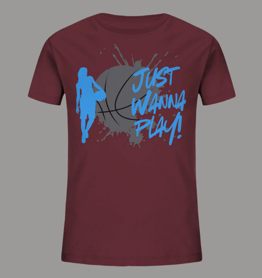 Girls Organic Shirt Just Wanna Play